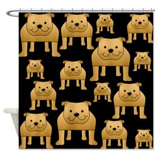  Bulldogs on Black. Shower Curtain  Use code FREECART at Checkout