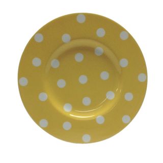 Red Vanilla Freshness Dots 9 inch Olive Salad Plate (set Of 6)