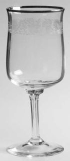 Lenox White Echo (Platinum Trim) Wine Glass   Etched/Platinum Trim