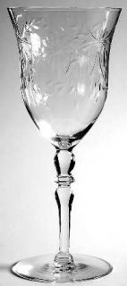 Unknown Crystal Unk6967 Water Goblet   Cut Floral, Dots & Wreath, Bulbous/Wafer