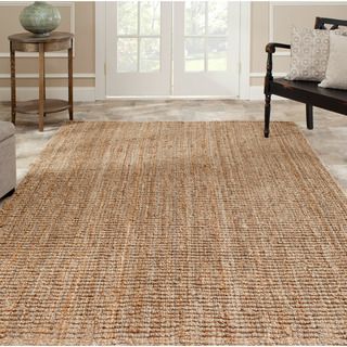 Hand woven Weaves Natural colored Fine Jute Rug (8 X 10)