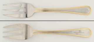 Wallace Regal Pearl (Stainless,Gold Accent) Medium Solid Cold Meat Serving Fork