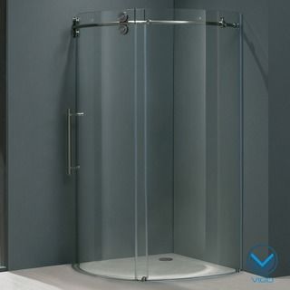Vigo Frameless Round Clear Shower Enclosure With Left sided Door (36 X 36)